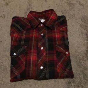 wrangler button up flannel